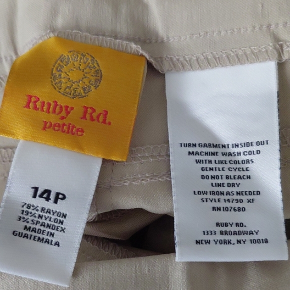 Ruby Rd. Tan Straight Leg Pants - Picture 2 of 4